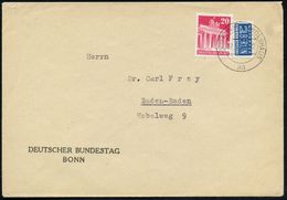 (22c) BONN  B U N D E S H A U S /  Aa 1954 (14.4.) 2K-Steg = Hauspostamt Bundestag Klar Auf Dienst-Bf.: DEUTSCHER BUNDES - Autres & Non Classés