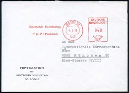 53 BONN 9/ Deutscher Bundestag/ FDP-Fraktion 1973 (6.6.) AFS Auf Dienst-Bf.: FDP-FRAKTION IM DEUTSCHEN BUNDESTAG  (Dü.E- - Otros & Sin Clasificación