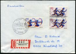 5300 BONN 12/ A/ BUNDES-HAUS 1980 (29.10.) HWSt = Hauspostamt Bundestag (Bundeshaus) + RZ: 5300 Bonn 12, Inl.-R-Bf.  (Bo - Altri & Non Classificati
