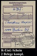 5300 BONN 12/ B/ BUNDES-HAUS 1982 (29.11.) HWSt = Hauspostamt Bundestag, UB "b" (Bundeshaus) Auf R-Einl.-Schein, Seltene - Altri & Non Classificati