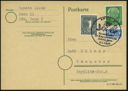 BONN 11/ Bundeskanzler/ Dr.Konrad Adenauer/ Achtzig Jahre 1956 (5.1.) SSt (2 Rosen) Inl.-Kt. (Bo.22 X) - Wasser- Und Win - Autres & Non Classés