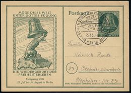 (1) BERLIN-CHARLOTTENBURG 9/ Europa/ Zug.. 1951 (25.7.) Seltener SSt = ERP-Zug (vor Europakarte) Klar Auf Sonder-P 10 Pf - Sonstige & Ohne Zuordnung