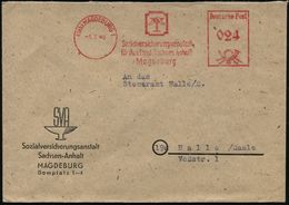 (19b) MAGDEBURG 1/ Sozialversicherungsanstalt/ Für Das Land Sachsen-Anhalt 1948 (1.7.) AFS (altes Krankenkassen-Logo: Sc - Altri & Non Classificati