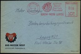 LEIPZIG W31/ Es Lebe Die/ Deutsch-/ Sowjet./ Freundschaft/ KIROW-WERK 1953/55 Roter Bzw. Blauer AFS (2 Flag-genträger) S - Autres & Non Classés