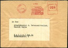 LEUNA     / (Kr MERSEBURG)/ STICKSTOFF/ BENZIN/ LEUNA 1946 (11.9.) Aptierter AFS 024 Pf. "WERKE" Aus Stempel + NS-Adler  - Andere & Zonder Classificatie