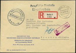 BERLIN W 8/ Oo 1957 (3.5.) 2K-Steg + Viol. Ra.: Nachgebühr + RZ: Berlin 8/w + Schw. 1K-HdN: Ministerium F. Außenhandel/u - Sonstige & Ohne Zuordnung