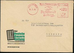 BERLIN N 54/ NEUES DEUTSCHLAND/ Die Führende/ Zeitung 1964 (6.3.) AFS (2 Hände) Zweifarbiger Reklame-Bf.: DBZ Neue Deuts - Sonstige & Ohne Zuordnung
