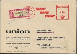 108 BERLIN/ Der Handel/ Verbindet/ Die Völker 1972 (24.2.) AFS 070 Pf. + RZ: 108 Berlin/h, Firmen-Bf.: Union Aussenhande - Otros & Sin Clasificación