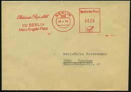 102 BERLIN/ Palast Der Republik/ ..Marx-Engels-Platz 1979 (23.4.) AFS Postalia = Hauspostamt DDR-Volkskammer , Klar Gest - Autres & Non Classés