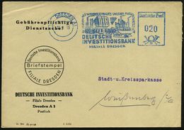 DRESDEN A 1/ IM ZEICHEN DES WIEDERAUFBAUES UNSERER FRIEDENSWIRTSCHAFT/ DIB/ DEUTSCHE INVE-STITIONSBANK 1955 (30.9.) Apti - Altri & Non Classificati