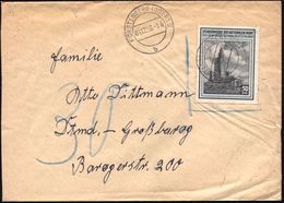 FÜRSTENBERG (ODER)2/ B 1956 (4.12.) 2K-Steg Auf Spendenmarke 50 Pf."Nationale Front": Kulturpalast J. W. Stalin Abgestem - Altri & Non Classificati