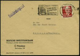 (2) POTSDAM/ A/ FDJ/ 500000 JUNGE/ FRIEDENSKÄMPFER/ ..BERLIN! 1950 (25.5.) Seltener MWSt = FDJ-Flagge U. Brandenbg. Tor  - Autres & Non Classés