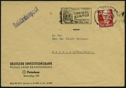 (2) POTSDAM/ A/ FDJ/ 500000 JUNGE/ FRIEDENSKÄMPFER/ ..BERLIN! 1950 (25.5.) Seltener MWSt = FDJ-Flagge U. Brandenbg. Tor  - Otros & Sin Clasificación