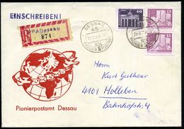 45 DESSAU/ PIONIER JP POSTAMT 1980 (27.8.) 1K-Segm. = Hauspostamt Pionier-Lager, 2x + Seltener, Provis. Sonder-RZ: P(ion - Sonstige & Ohne Zuordnung