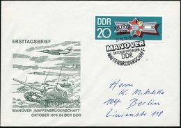 327 BURG/ MANÖVER/ ..IN DER/ DDR/ "WAFFENBRÜDERSCHAFT" 1970 (31.10.) SSt Auf EF 20 Pf. "Waffenbrüderschaft" (Mi.1616 EF) - Altri & Non Classificati
