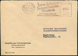 MAGDEBURG C1/ Unsere Forderung:/ Gesamtdeutsche/ Beratung./ MAGDEBURGER/ VERKEHRSBETRIEBE 1960 (2.11.) Blau-roter AFS (= - Sonstige & Ohne Zuordnung