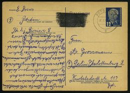 POTSDAM 1/ A/ ... 1953 (8.8.) Politischer MWSt Auf Inl.-P 12 Pf. Pieck, Geschwärzt In West-Berlin (Mi.P 18), Selten! (Bu - Autres & Non Classés
