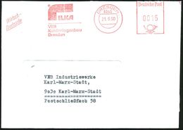 8045 DRESDEN/ ILKA/ VEB/ Kühlanlagenbau 1990 (21.6.) AFS "Hasler", Typ "Deutsche Post" 0015 Pf. (Vierstellig) + Zusatz " - Altri & Non Classificati