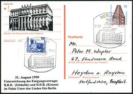 1025 BERLIN 25/ Palast/ Der/ Republik 1990 (31.8.) HWSt = Hauspostamt DDR-Volkskammer (im Palast Der Republik) Auf Orts- - Sonstige & Ohne Zuordnung