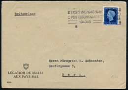 NIEDERLANDE 1948 20 C. Wilhelmina, EF Auf Dienst-Bf.: LEGATION DE SUISSE AUY PAYS-BAS (Schweiz. Botschaft) Ausl.-Bf. N.  - Sonstige & Ohne Zuordnung