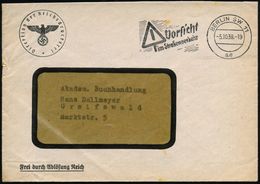 BERLIN SW 11/ Ae/ Vorsicht/ Im Straßenverkehr 1938 (5.10.) MWSt ("Gefahr"-Schild) Rs. Viol. 1K-HdN: Reichsdruckerei-kass - Non Classés
