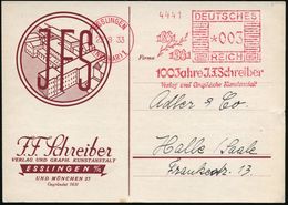 ESSLINGEN/ (NECKAR)1/ 1831/ 1931/ 100 Jahre J.F.Schreiber/ Verlag U.graphische Kunstanstalt 1933 (22.8.) Jubil.-AFS (Lor - Non Classés