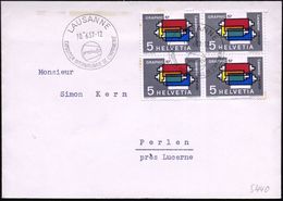 SCHWEIZ 1957 (10.6.) 5 C. "GRAPHIC '57", Reine MeF: 4er-Block (Mi.637 MeF) + SSt.: LAUSANNE/graphic 57/EXPOS. INT. DE L' - Non Classés