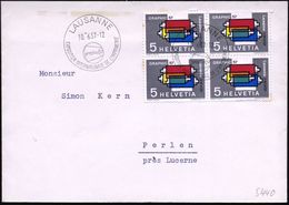 SCHWEIZ 1957 (10.6.) 5 C. "GRAPHIC '57", Reine MeF: 4er-Block (Mi.637 MeF) + SSt.: LAUSANNE/graphic 57/EXPOS. INT. DE L' - Unclassified