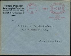 BERLIN W/ 10/ Verband/ Deutscher Druckpapier-Fabrikanten/ GmbH 1930 (11.9.) AFS Klar Auf Firmen-Bf. (Dü.E-1Am) - Elefant - Non Classificati