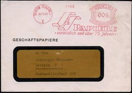 DÜREN (RHEINL)/ 1/ S & S PAPIERE/ Vorbildlich Seit über 75 Jahren 1933 (28.12.) AFS (2 Papierbahnen) Rs. Motivgl. Abs.-V - Zonder Classificatie