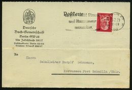 Berlin SW 68 1929 (15.2.) 15 Pf. Hindenburg, Lilarot, Rollenmarke Mit Perfin: "D B" = D Eutsche Buch-Gemeinschaft, Dekor - Zonder Classificatie