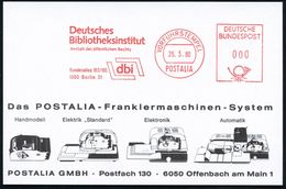 1000 Berlin 31 1980 (Jan.) AFS: VORFÜHRSTEMPEL/POSTALIA/Deutsches/Bibliotheksinstitut/dbi/Bundesallee 183-185.. (Logo) S - Non Classificati