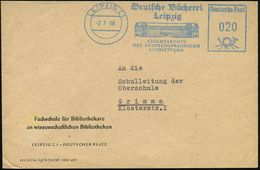 LEIPZIG C 1/ Deutsche Bücherei/ GESAMTARCHIV/ DES DEUTSCHEN SCHRIFTTUMS 1958 (2.7.) Blauer AFS = DDR-Dienstfarbe (Abb.:  - Zonder Classificatie