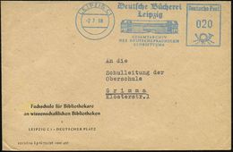 LEIPZIG C 1/ Deutsche Bücherei/ GESAMTARCHIV/ DES DEUTSCHEN SCHRIFTTUMS 1958 (2.7.) Blauer AFS = DDR-Dienstfarbe (Abb.:  - Unclassified