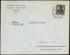 DEUTSCHES REICH 1918 (10.10.) 1K-Brücke: Deutsche Feldpost/*** = Tarnstempel Auf EF 15 Pf. Germania , Dienst-Bf.: ARMEEB - Zonder Classificatie