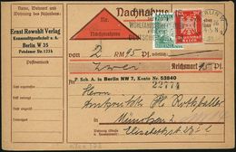 Berlin W 35 1926 (8.2.) 10 Pf. Adler U. 5 Pf. Rheinland Je Mit Firmenlochung "E R / V" = E Rnst Rowohlt-Verlag Auf Entsp - Unclassified