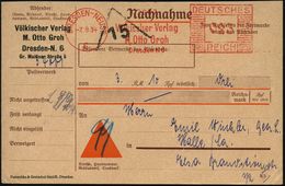 DRESDEN-NEUST./ 6/ Völkischer Verlag/ M.Otto Groh 1934 (7.9.) Seltener AFS 023 Pf. Klar Auf NN-Firmen-Kt.: Völkischer Ve - Ohne Zuordnung