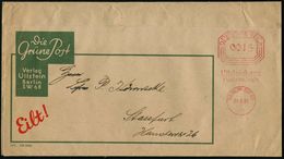 BERLIN SW 68/ Ullsteinhaus/ Postzentral 1929 (20.9.) Seltener AFS-Vorläufer "Bafra" 0015 Pf. (Vertikalachse) Auf Zeitung - Unclassified