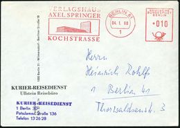 1 BERLIN 61/ VERLAGSHAUS/ AXEL SPRINGER/ KOCHSTRASSE 1968 (4.1.) AFS = Springer-Verlagsgebäude Auf Firmen-Bf.: KURIER-RE - Ohne Zuordnung