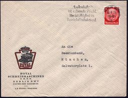 Berlin NW7 1933 (14.9.) Zweifarbiger Reklame-Bf.: ROYAL SCHREIBMASCHINEN (Krone, Schreibmaschine) Dekorat. Firmen-Bf. -  - Zonder Classificatie
