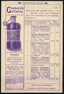 Emmerich A.Rh. 1900 Amtl. P 5 Pf. Germania Mit Vs./rs. Reklame-Zudruck: H.v.Gimborn/Chem.Fabrik Für Tinten ,rs. Bestell- - Zonder Classificatie