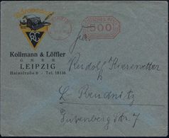 LEIPZIG/ *2*/ DEUTSCHES REICH 1923 (9.1.) PFS 500 Pf. Auf Zweifarb. Reklame-Bf.: Kollmann & Löffler GMBH.. (= Schreib-ma - Non Classificati