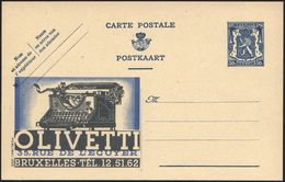 BELGIEN 1941 50 C. Reklame-P. Löwe, Blau: OLIVETTI.. = Büro-Schreibmaschine , Ungebr. (Mi.P 210 A I / 505) - Nagetiere & - Non Classés