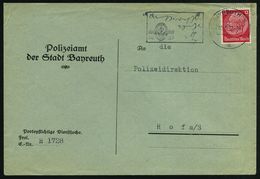BAYREUTH 2/ A/ Kurzschrift-/ Maschinenschreib-/ Meisterschaften.. 1937 (Mai) MWSt In  S T E N O - Schrift (NS-Steno-Logo - Non Classificati