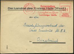 HALLE (WESTF)Kreisverwaltung../ Feriengebiet Am Schönen/ Teutoburger Walde 1946 (20.3.) Aptierter AFS = NS-Adler Entfern - Non Classificati