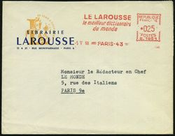 FRANKREICH 1960 (5.5.) AFS: PARIS-43/G.1951/LE LAROUSSE/le Meilleur Dictionnaire/du Monde Klar Gest. Orts-Reklame-Bf. -  - Andere & Zonder Classificatie