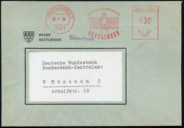 741 REUTLINGEN 1/ Die Stadt Friedrich Lists 1969 (31.10.) AFS = List-Denkmal (+ 1L: Baurechtsamt) Klar Gest. Kommunal-Bf - Treni