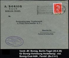 HEILDELBERG/ **II/ Wer Sucht,der Findet/ Arbeitskräfte Aller Art.. 1928 (20.8.) MWSt Auf Firmen-Bf.: A. BORSIG GmbH BERL - Treinen