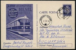 RUMÄNIEN 1960 (26.10.) 30 B. BiP Staatswappen: LOCOMOTIVELE DIESEL ELECTRICE.. = Diesellok (mit Statistik) Klar Gest. In - Treni