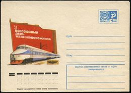 UdSSR 1975 U 4 Kop. Staatswappen, Blau: Elektr. Stromlinien-Express-Triebwagenzug , Ungebr. - Fisch / Fish / Poisson / P - Eisenbahnen